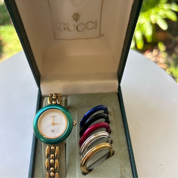 Gucci Metallic Vintage Watch Bracelet 14k gold plated SWISS MADE QUARTZ - Picture 11 of 11